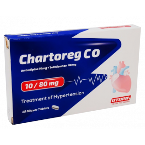 CHARTOREG CO 10 / 80 MG ( AMLODIPINE / TELMISARTAN ) 28 BILAYER TABLETS